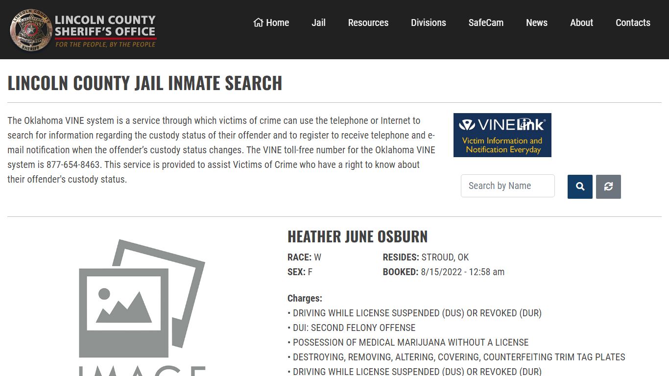 Inmate Search - Lincoln County Sheriff's Office