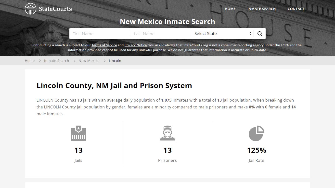 Lincoln County, NM Inmate Search - StateCourts